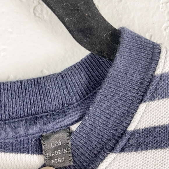 ATM Anthony Thomas Melillo Striped Pique Short Sleeve Crew Mini Dress Blue White - Picture 7 of 8